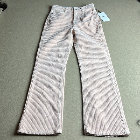 7 For All Mankind NWT Ultra High Rise Slim Kick Flare Corduroy Pants Rose - 24 - Picture 3 of 16